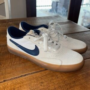 NEW Nike Mens Heritage Vulc SB Summit White Navy Blue Shoes Sneakers Size 8.5